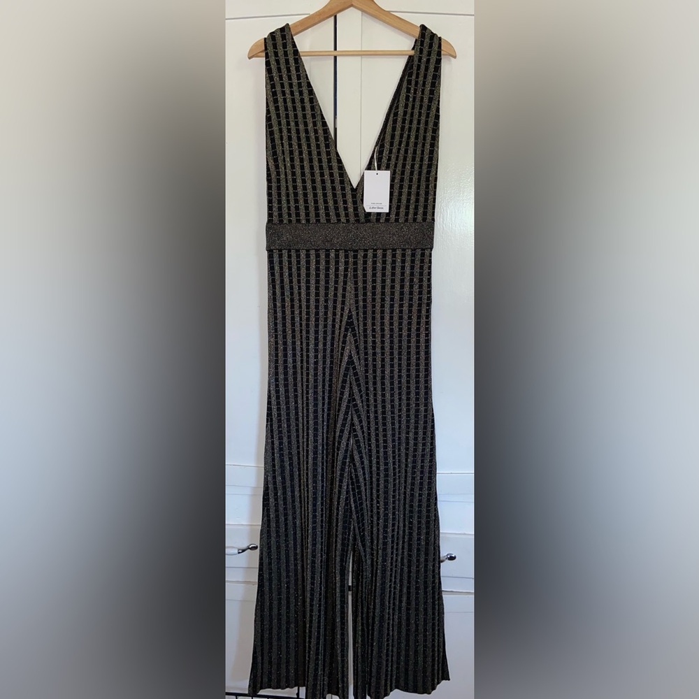 & Other Stories Black and Gray Striped Jumpsuit - Picture 2 of 9